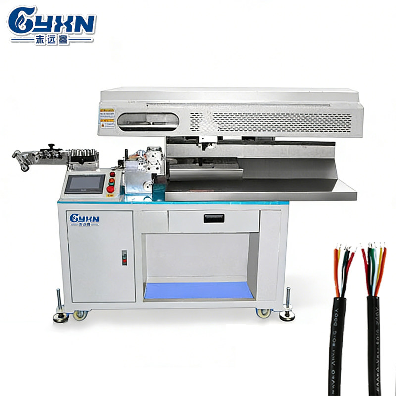 Automatic inner and outer stripping & tin soldering machine for round sheathed multi core wires